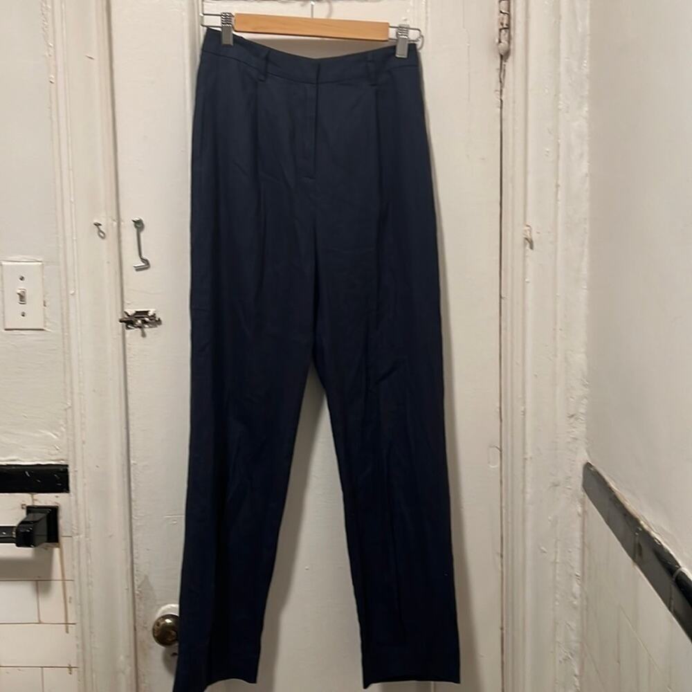 Open Edit Navy Blue Linen Blend Pants NWOT Size XS - Picture 4 of 16